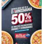 Promoción Dominos Pizza Dominosmanía 2024: 50% de descuento en pizzas grandes y extragrandes