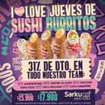 Promo Sarku Jueves de Sushi Burritos: 31% de descuento en todo