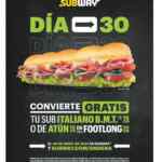 Promo Subway Día 30: convierte tu sub en footlong de 30 cm GRATIS