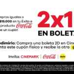 Promoción Éxito y Coca-Cola: recibe cupón 2x1 en Cinemark