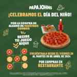 Promo Día del Niño Papa Johns: juego triqui Gratis en la compra de un combo