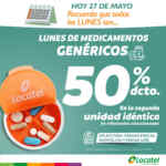 Promo Locatel Lunes de Medicamentos: medicamentos genéricos 50% de descuento