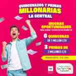 Gana quincenas millonarias de 1 millón de pesos y 3 Primas de 2 millones en el nuevo concurso de Centro Comercial La Central