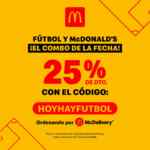 McDonalds Futbol: 25% de descuento ordenando por McDelivery