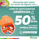 Promo Locatel Lunes de Medicamentos: Medicamentos genéricos con el 50% de descuento