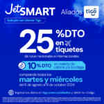 Promo Tigo: 25% de descuento en JetSMART
