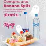 Promo Helados Popsy: Compra un banana Split y lleva una botella de agua GRATIS
