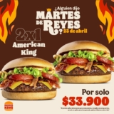 Burger King Martes de Reyes 23 de abril: 2×1 en hamburguesa American King