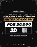 Royal Films: entradas al cine por $6.000 antes de las 4pm