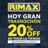 Trasnochón Rimax 23 de abril: 20% de descuento en toda la tienda