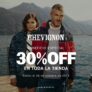 Chevignon: 30% de descuento en toda la tienda este 26 de octubre