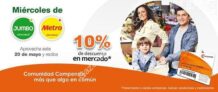 Promo compensar,  10% de descuento en mercado en Jumbo y  Metro  presentando con tu tarjeta Compensar.